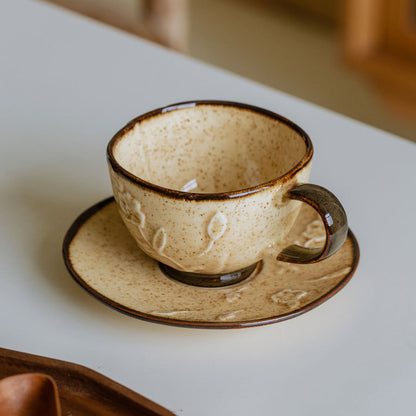 Embossed Floral Tea Cup
