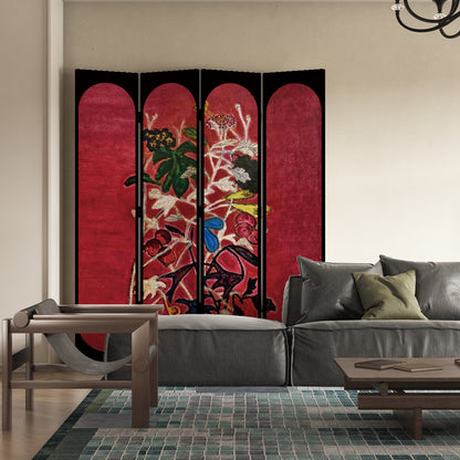 French Vintage Oil Painting Screen Divider