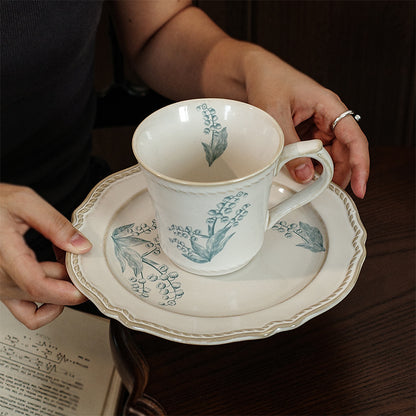 French Style Coffee Mug & Dessert Plate