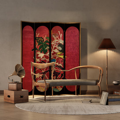 French Vintage Oil Painting Screen Divider