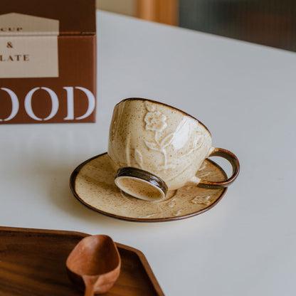 Embossed Floral Tea Cup
