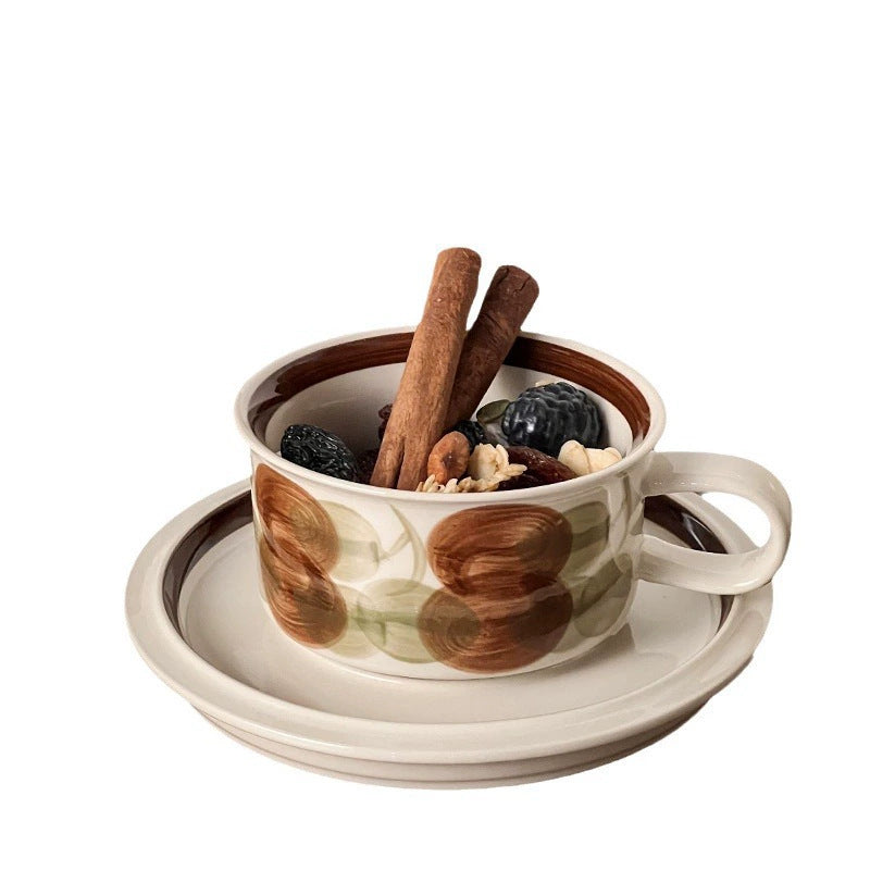 retro niche coffee cup and saucer set latte flower tea cup