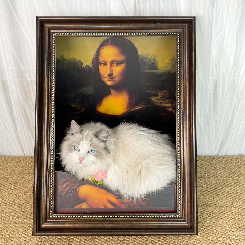 Mona Lisa Cat House & Scratching Post - Art Frame Cat Scratcher Toy