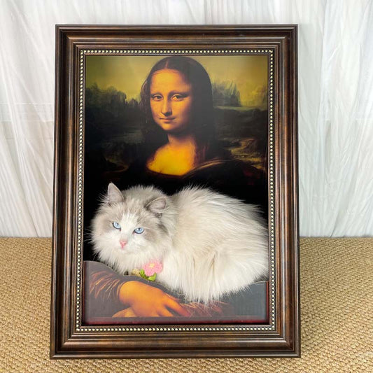 Mona Lisa Cat House & Scratching Post - Art Frame Cat Scratcher Toy
