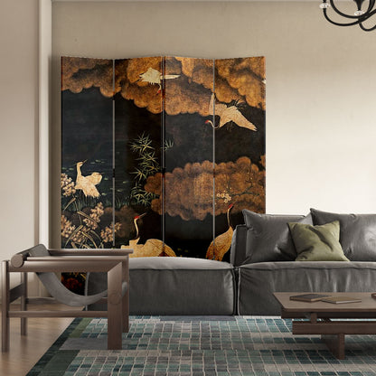 《Cranes Among the Clouds 》3– 4-Panel Privacy Screen