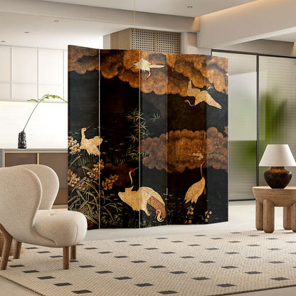 《Cranes Among the Clouds 》3– 4-Panel Privacy Screen