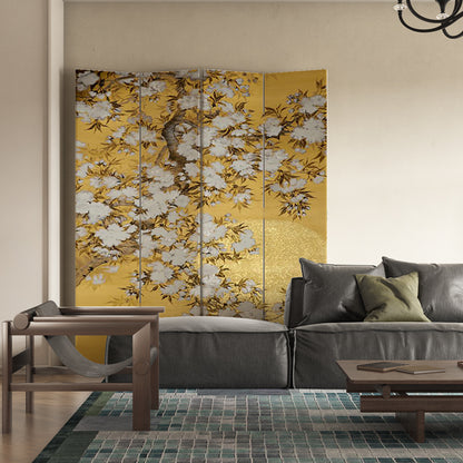 《Ephemeral in Gold》3-4-Panel Privacy Screen