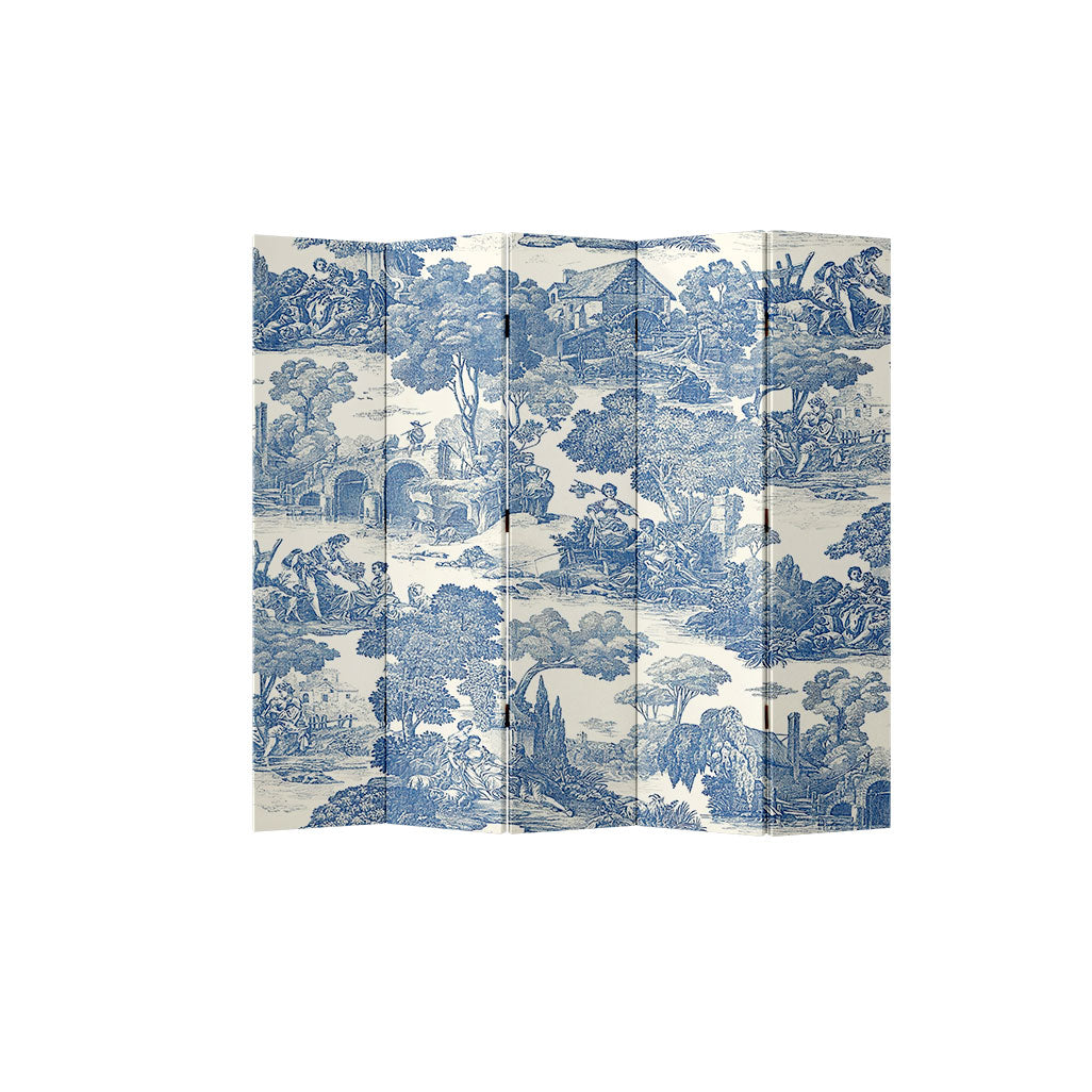 《Blue Reverie》3-5-Panel Privacy Screen