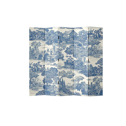 《Blue Reverie》3-5-Panel Privacy Screen